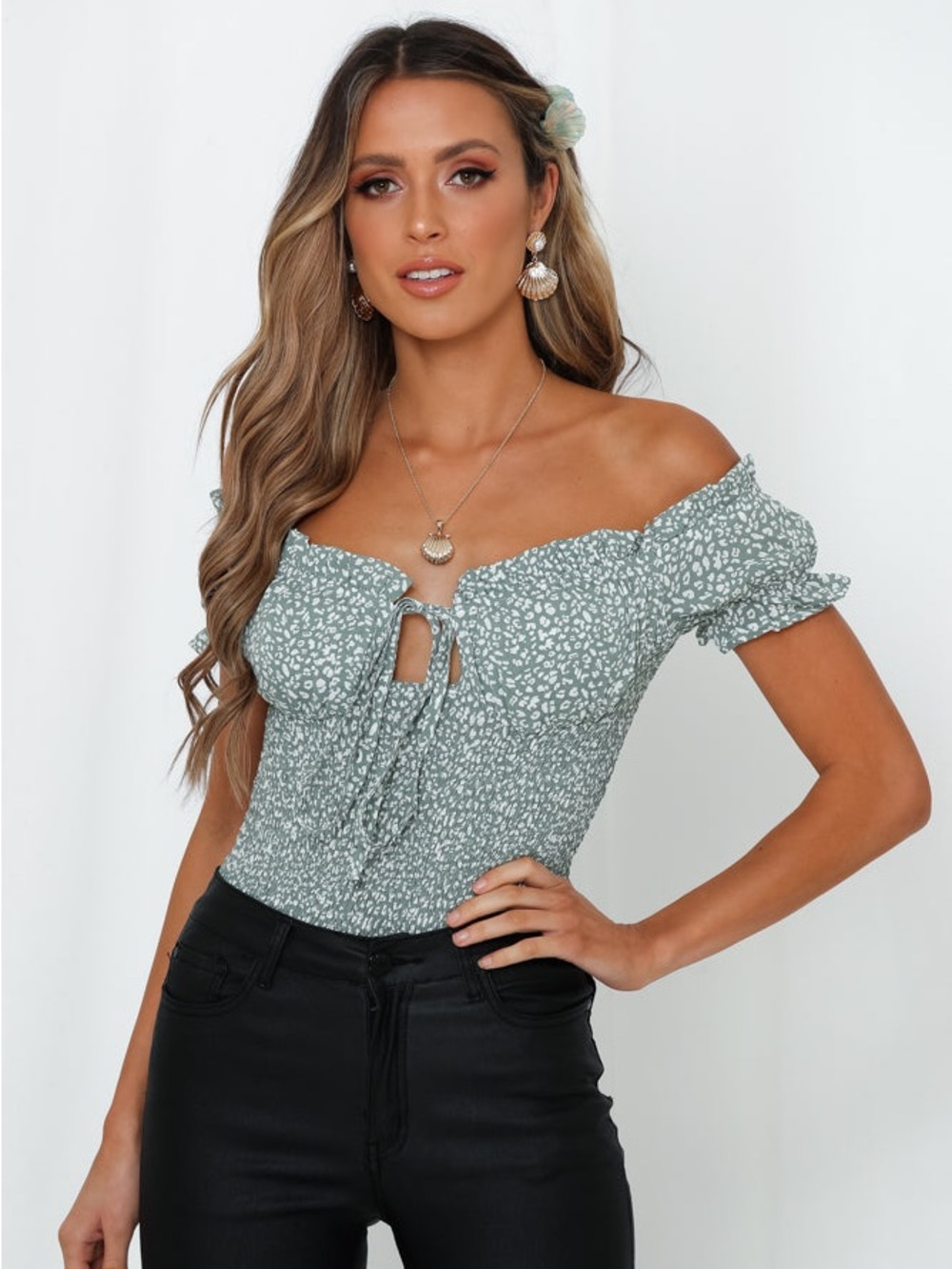 Hello Molly I Think Were Alone Now Bodysuit in Sage,medium